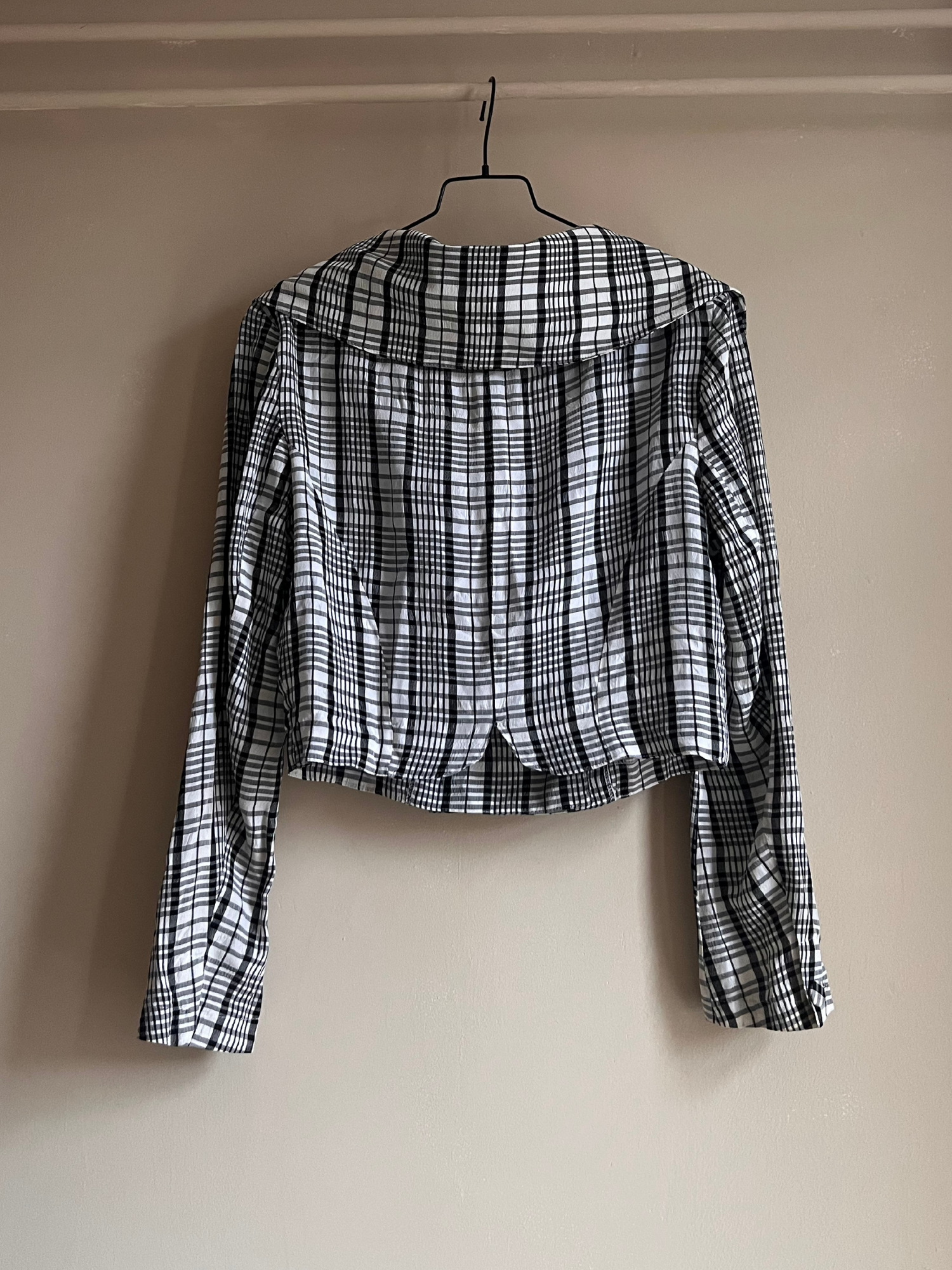 Checkered Double Breasted Short Blouse  -S  | Vintage