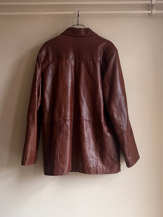 Brown Leather Coat- S/M | Vintage