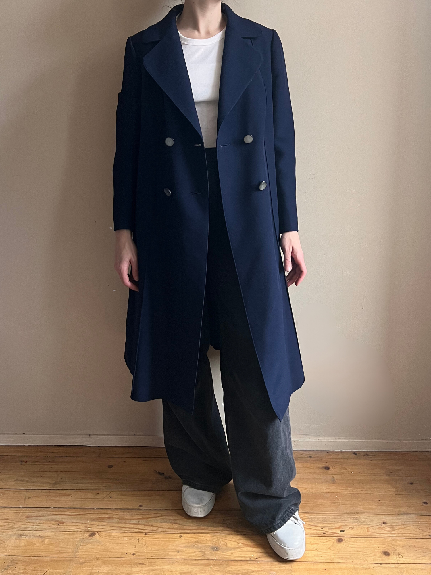 Long Blue Coat - M | Vintage