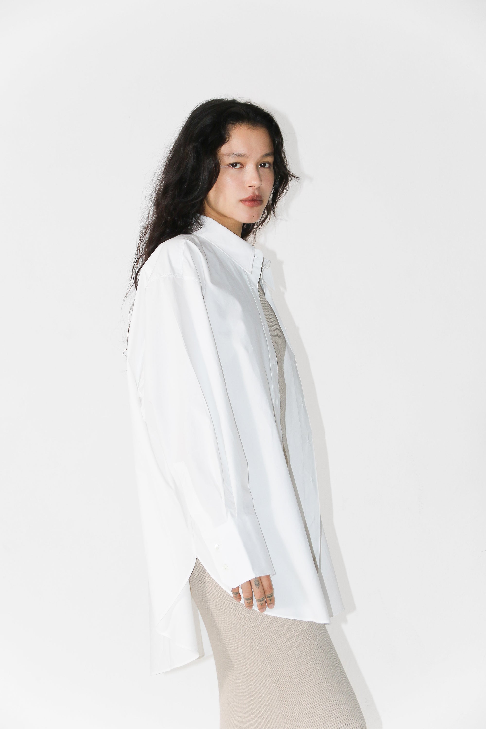 White Egyptian Cotton Shirt | Rhea.