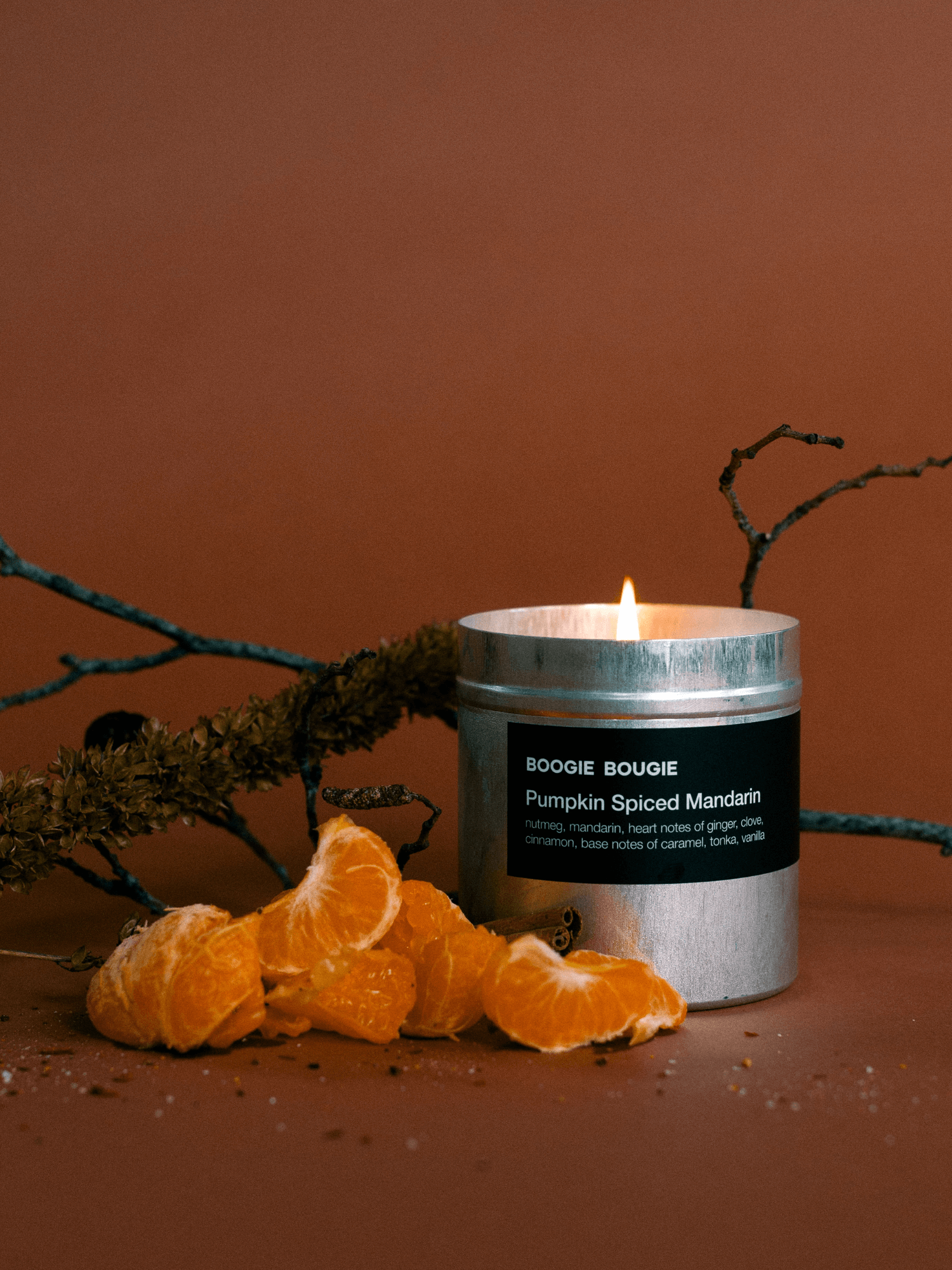 Pumpkin Spiced Mandarin- Scented Candle | Boogie Bougie